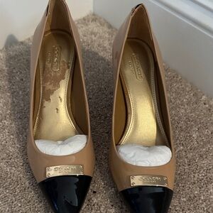 Coach Black and Tan Heels